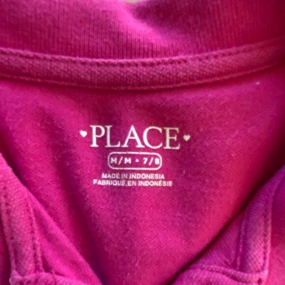 The Children's Place School Uniform Short Sleeve Shirt Navy & Pink 2pk size 7/8 - Picture 10 of 11